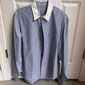 J. Crew Men's Light Blue Shirt with White Collar